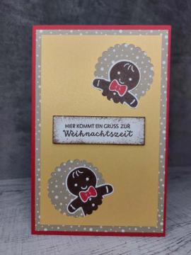 Grußkarte Weihnachtszeit Lebkuchenmann handgemacht